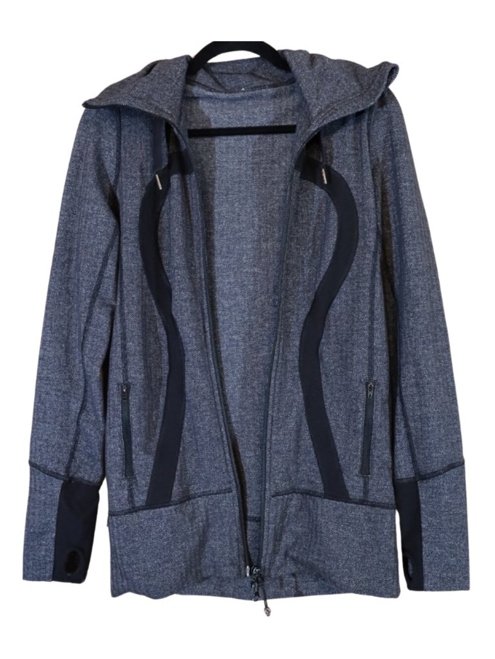 Lululemon Stride Jacket Herringbone Heathered Charcoal Grey Full Zip Size 8
